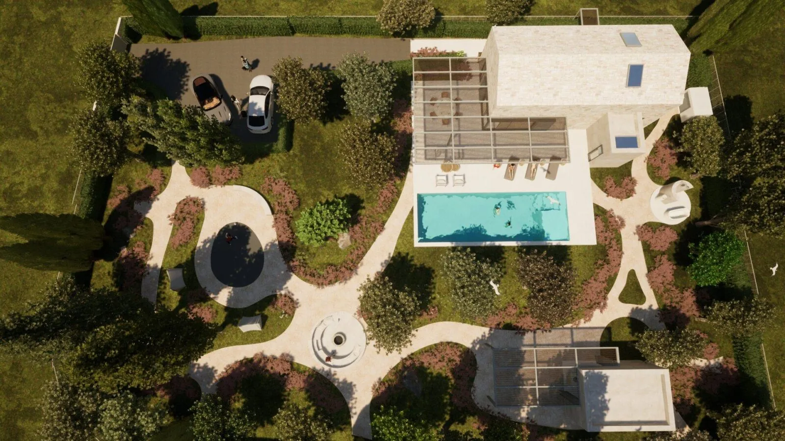 Arhitektonsko projektiranje kuće s bazenom, interijera i okoliša :: VILA MARE - ARHITEKTURA PLUS 