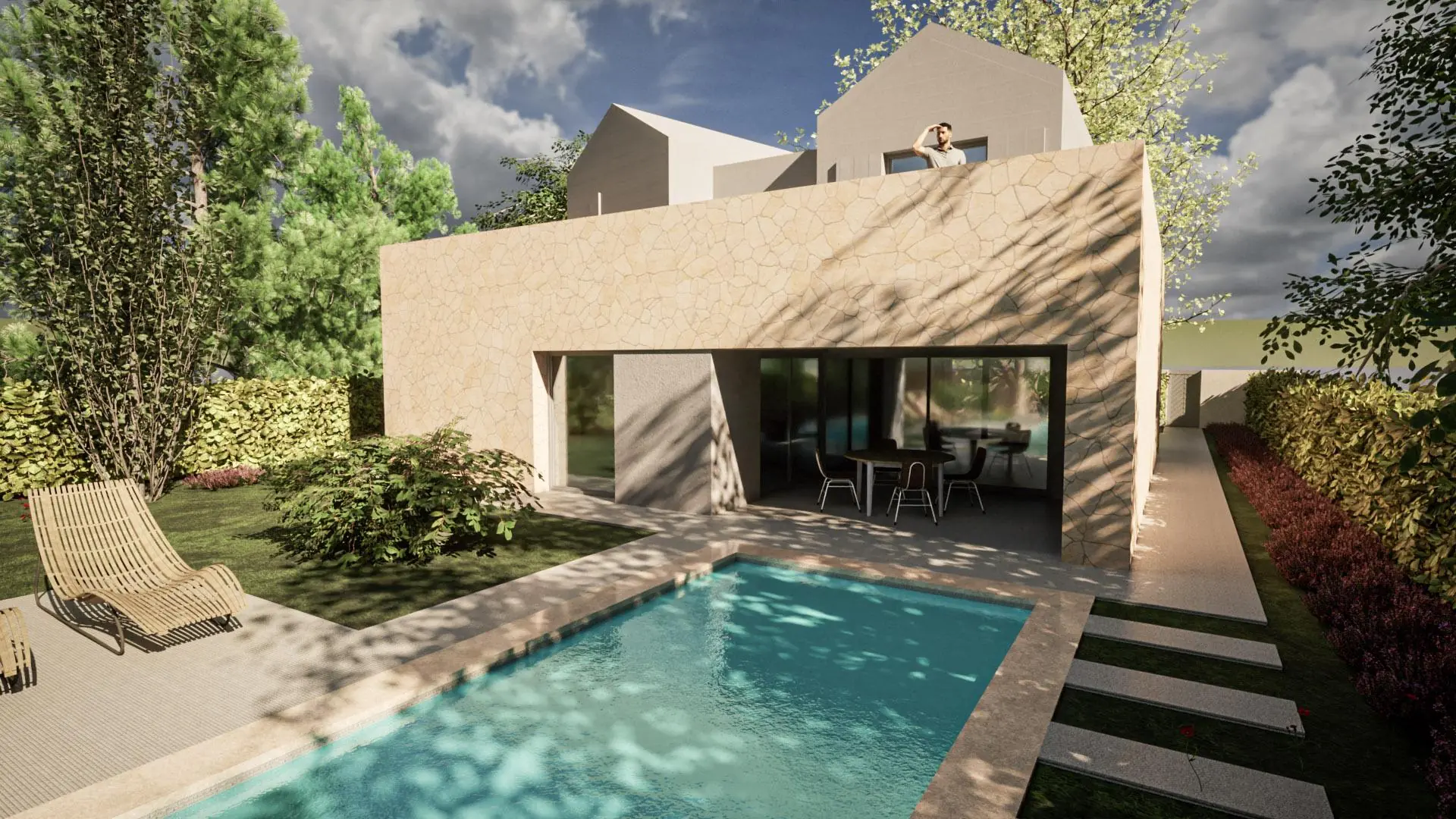 Arhitektonsko projektiranje kuće za odmor s bazenom :: OO2023 - ARHITEKTURA PLUS  