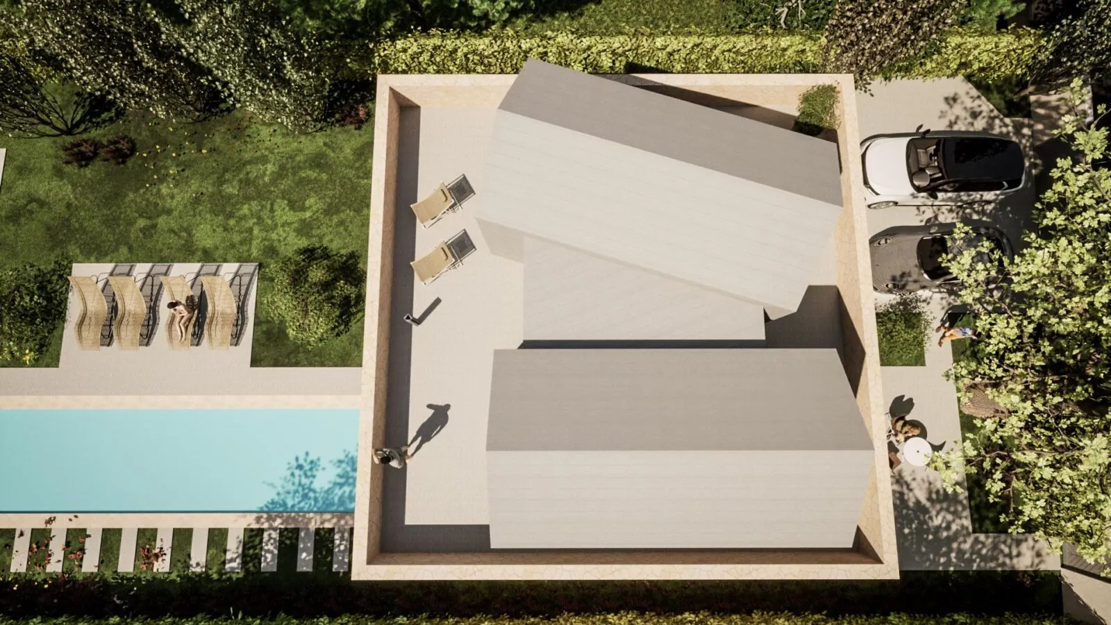 Arhitektonsko projektiranje kuće za odmor s bazenom :: OO2023 - ARHITEKTURA PLUS 