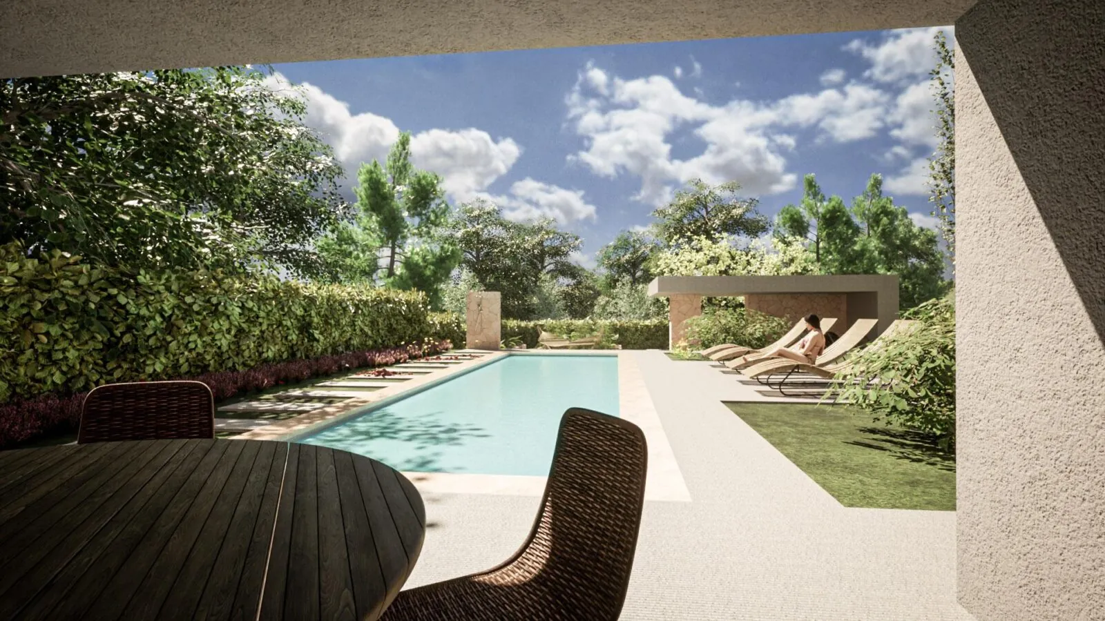 Arhitektonsko projektiranje kuće za odmor s bazenom :: OO2023 - ARHITEKTURA PLUS 