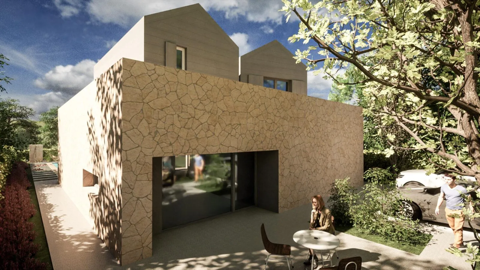 Arhitektonsko projektiranje kuće za odmor s bazenom :: OO2023 - ARHITEKTURA PLUS 